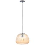 Brilliant Kaizen Pendelleuchte Glas Pendelleuchte Metall Schwarz Beige | 350mm - Geeignet für 1x E27
