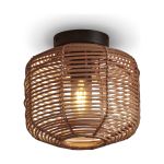 Good&Mojo Deckenleuchte Tanami Rattan Braun | Geeignet für 1x E27 